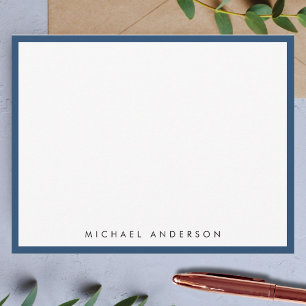Aegean Blue Classic Border Correspondence Card