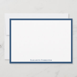 Aegean Blue Elegant Modern Flat Note Card