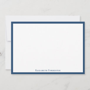 Aegean Blue Elegant Modern Flat Note Card
