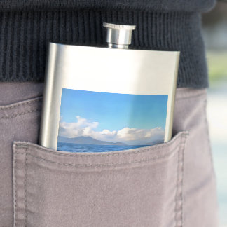 Aegean Blue Marmaris Turquoise Coast Painting Hip Flask