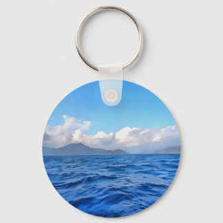Aegean Blue Marmaris Turquoise Coast Painting Key Ring
