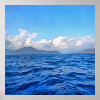 Aegean Blue Marmaris Turquoise Coast Painting Poster