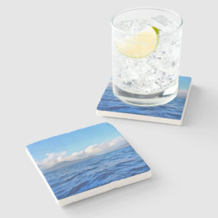Aegean Blue Marmaris Turquoise Coast Painting Stone Coaster