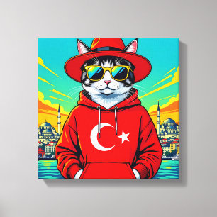 AEGEAN CAT-BIG CITY CAT 2 CANVAS PRINT