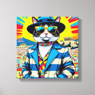 AEGEAN CAT-BIG CITY CAT CANVAS PRINT