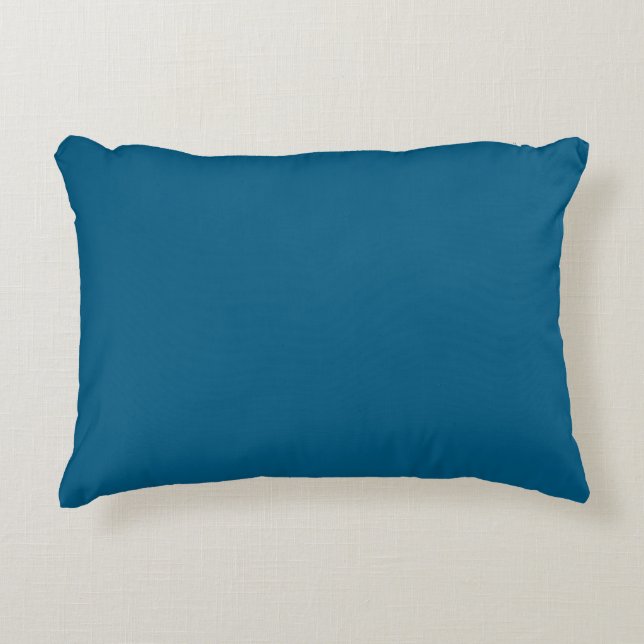 Aegean Sea Blue Solid Colour Print Decorative Cushion (Front)