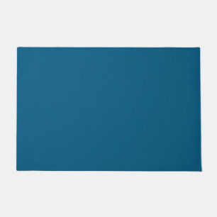 Aegean Sea Blue Solid Colour Print Doormat
