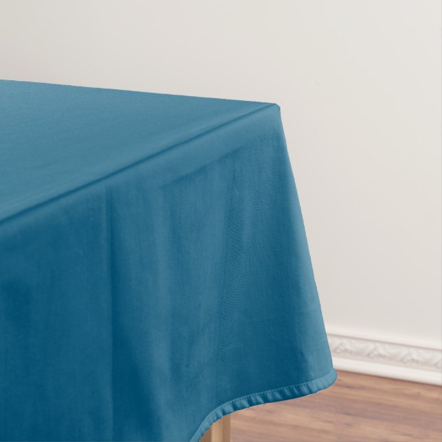 Aegean Sea Blue Solid Colour Print Tablecloth (In Situ)