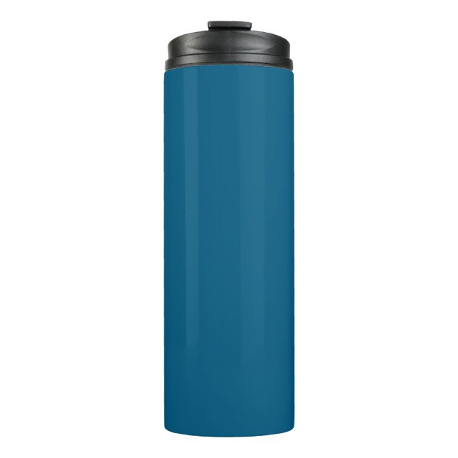 Aegean Sea Blue Solid Colour Print Thermal Tumbler (Front)