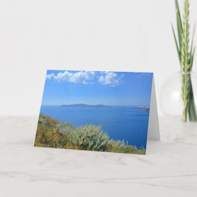 Aegean Sea Coastline Santorini Greece Card (Front)