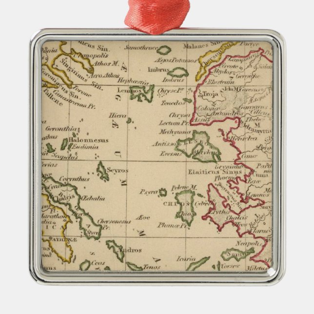 Aegean Sea Metal Tree Decoration (Front)