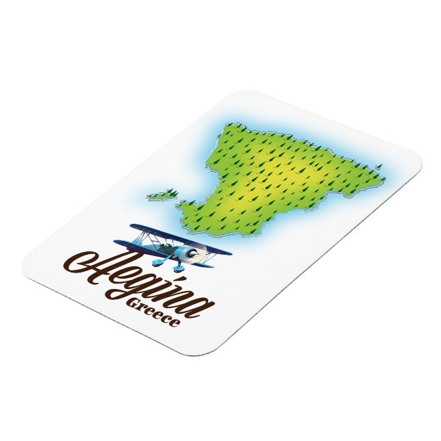 Aegina Greece island map Magnet (Left Side)