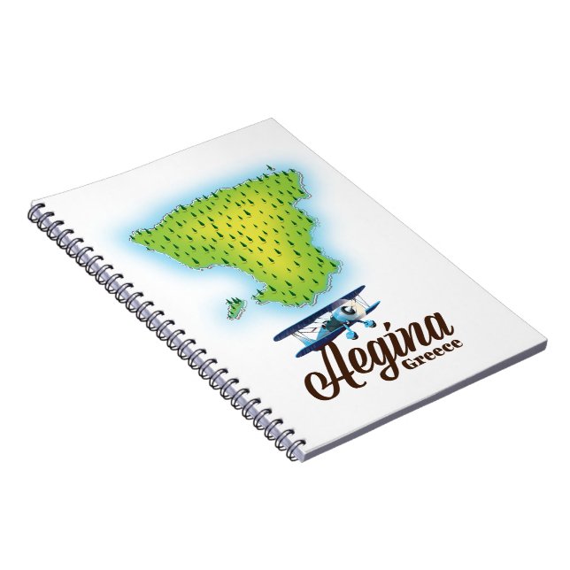 Aegina Greece island map Notebook (Right Side)