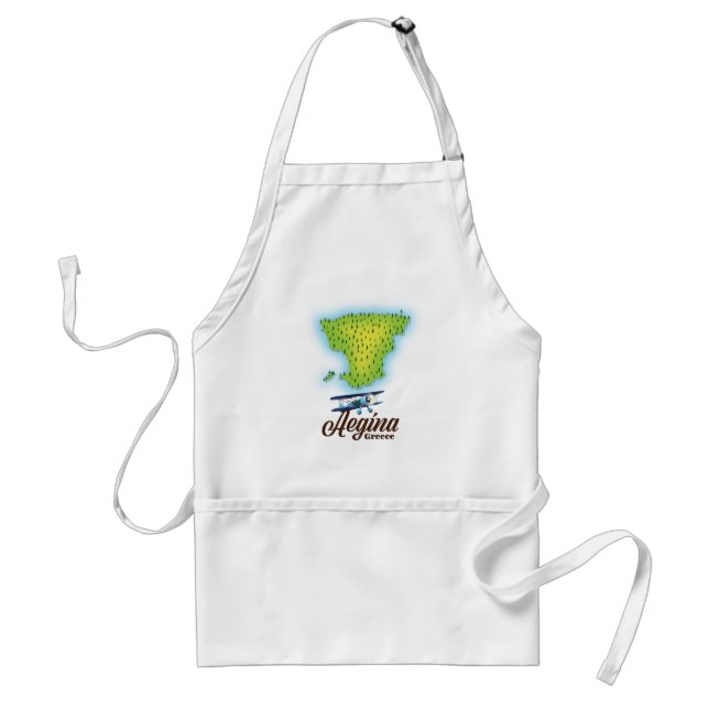 Aegina Greece island map Standard Apron (Front)