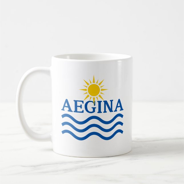 AEGINA Greece, Sun Waves Coffee Mug (Left)