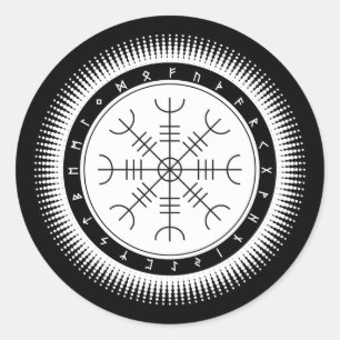 Aegishjalmr Halftone Sticker (Round)