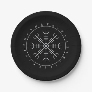 Aegishjalmr Runes Paper Plates (8 Pk)