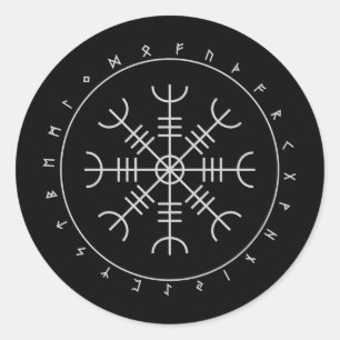Aegishjalmr Runes Stickers (Round)