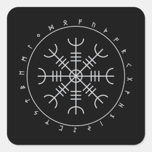 Aegishjalmr Runes Stickers (Square)