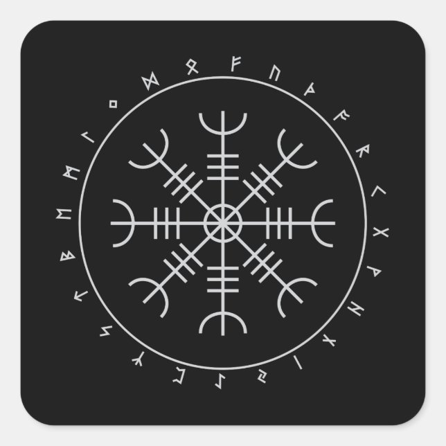 Aegishjalmr Runes Stickers (Square) (Front)