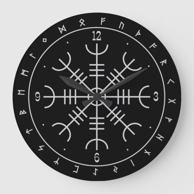Aegishjalmr Runes Wall Clocks (Front)