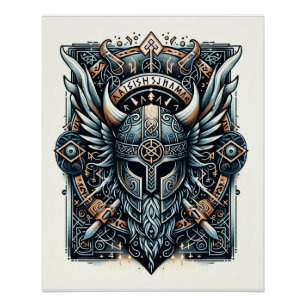 Ægishjálmr – Viking Helm of Awe Norse Protection Poster