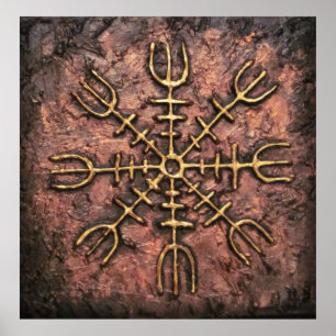 Ægishjálmr – Viking Helm of Awe Norse Protection Poster