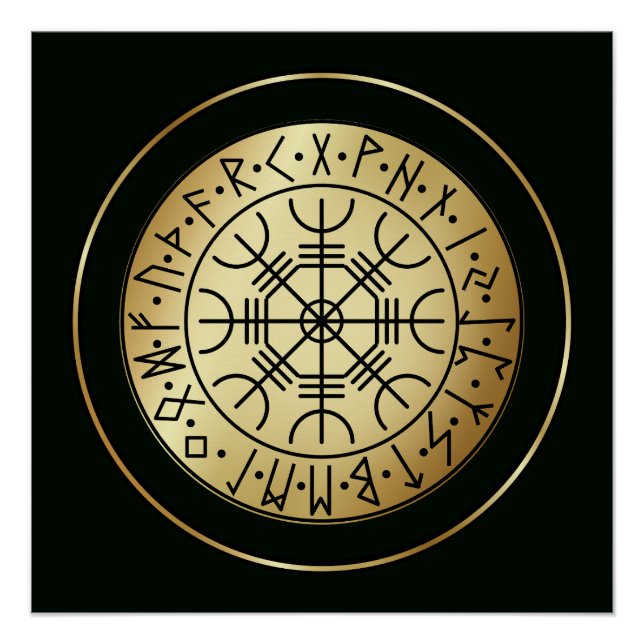 Ægishjálmr – Viking Helm of Awe Norse Protection Poster (Front)