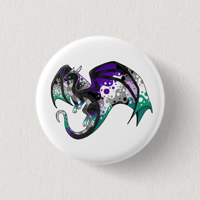 Aegosexual Pride Dragon 3 Cm Round Badge (Front)
