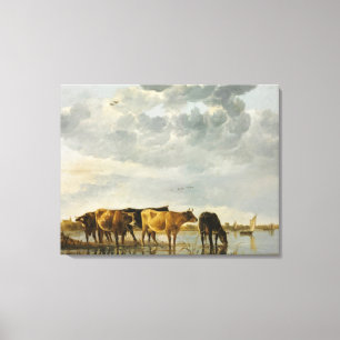 Aelbert Cuyp - Cows in a River Canvas Print