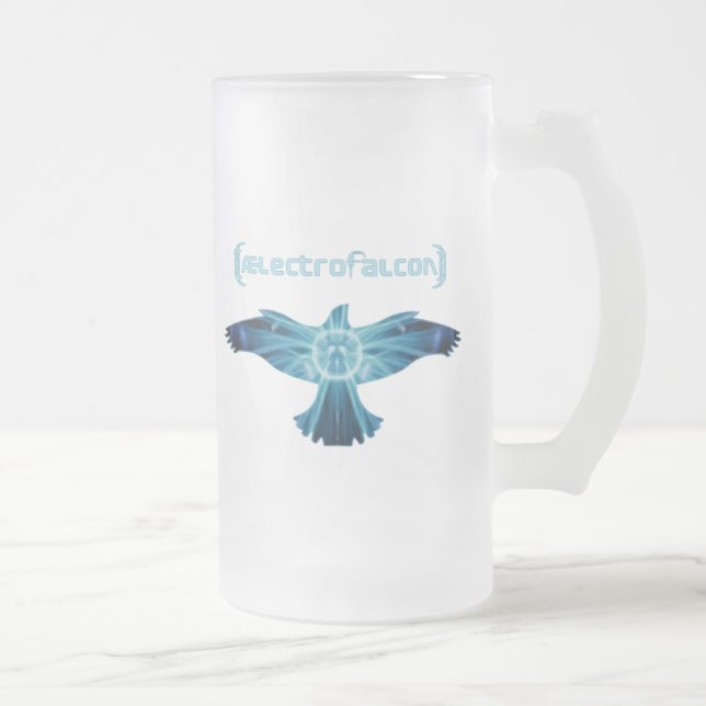 AElectrofalcon Logo Frosted Glass Beer Mug (Right)