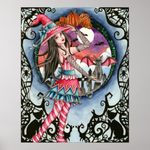 Aelita and Jax - Halloween Witch Poster