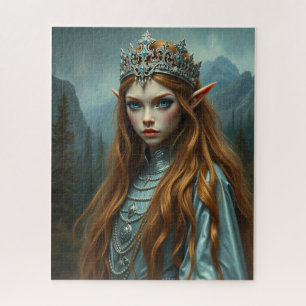 Aelithra, Crown of the Veil – Elven Queen Fantasy  Jigsaw Puzzle