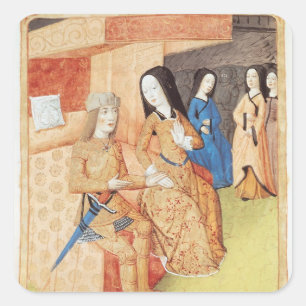 Aeneas and Dido, from the works of Virgil Square Sticker