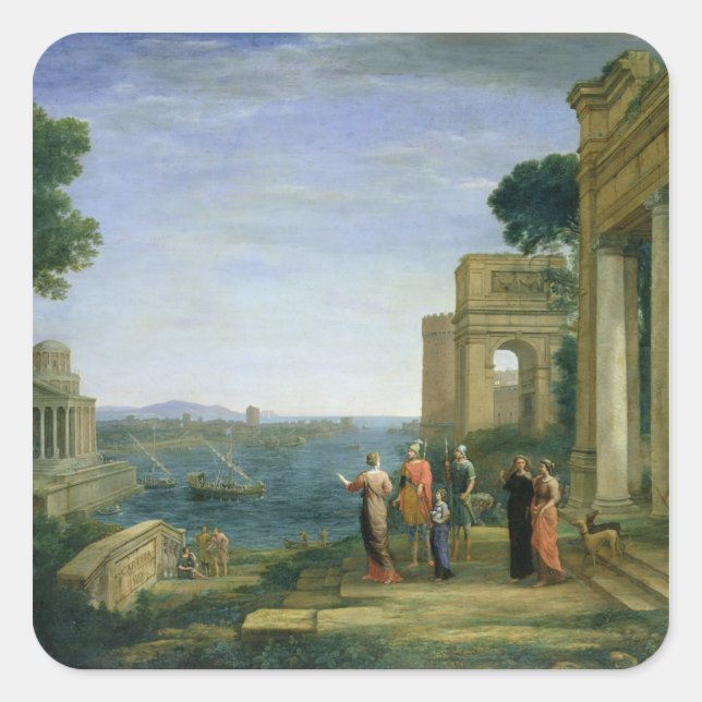 Aeneas and Dido in Carthage, 1675 Square Sticker (Front)
