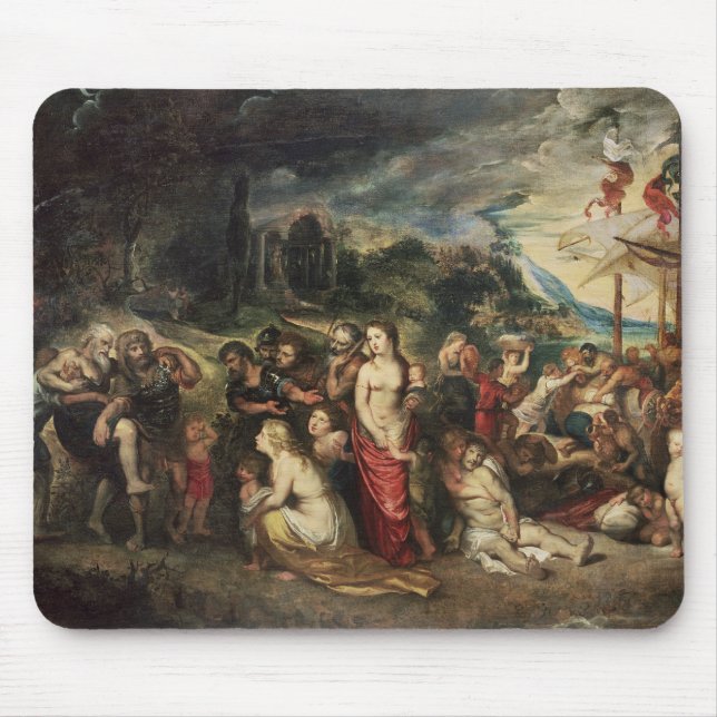 Aeneas prepares to lead the Trojans into exile Mouse Mat (Front)