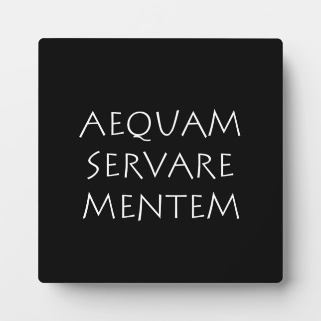 Aequam servare mentem plaque (Front)