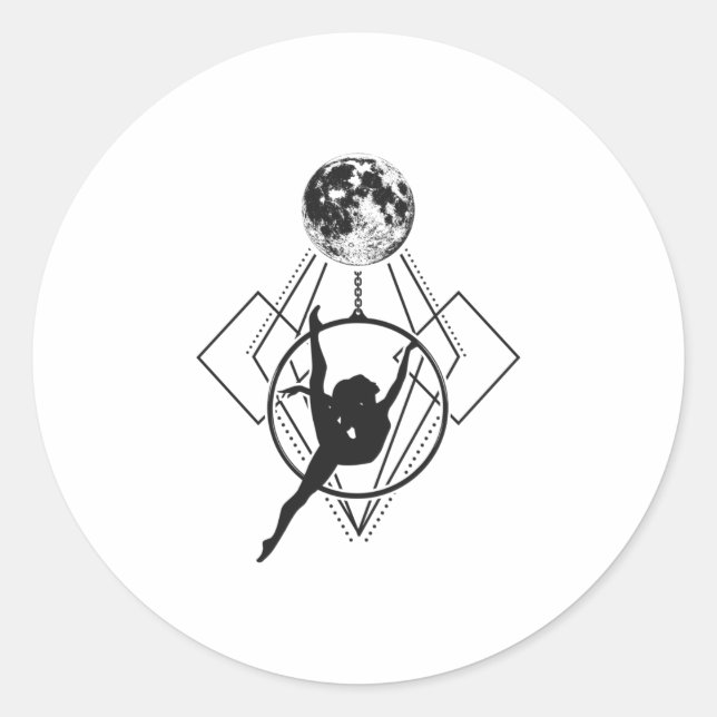 Aerial Addicts Hoop Yoga Aerialist Acrobatics Classic Round Sticker (Front)
