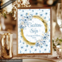 Aerial Boho Light Blue Gold Wedding Custom 8x10 