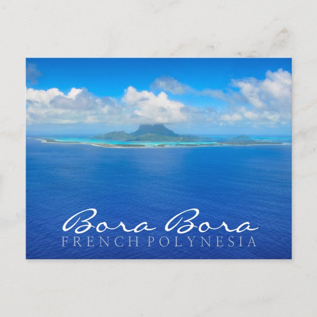Aerial Bora Bora, French Polynesia text postcard (Front)