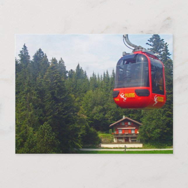 Aerial cableway at Pilatus Mountain Postcard (Front)