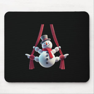 Aerial Christmas Snowman Performing Silks Mouse Mat