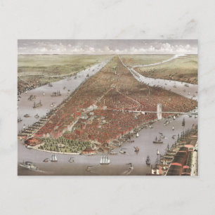 Aerial City View of Manhattan, New York, USA Postcard