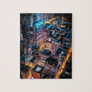 Aerial Cityscape at Night Jigsaw Puzzle
