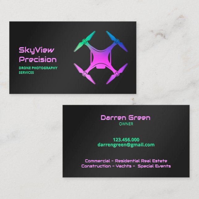 Aerial Drone Photography Business Card (Front/Back)