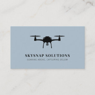 Aerial Drone Photography Videography Modern Blue Business Card