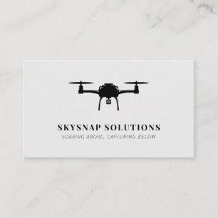 Aerial Drone Photography Videography Modern Grey Business Card
