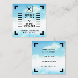 Aerial filming HUD view drone Square Business Card
