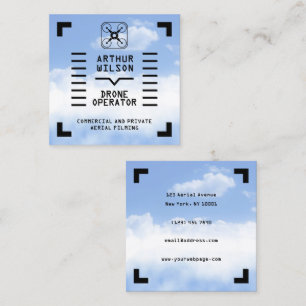 Aerial filming HUD view drone Square Business Card