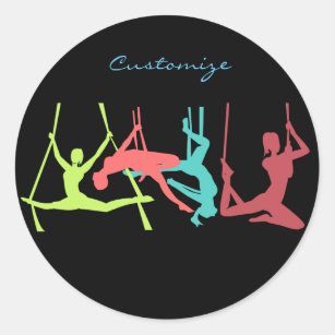 Aerial Fitness Poses Thunder_Cove Classic Round Sticker